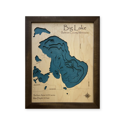 Big Lake Beltrami County Minnesota Multilayer Wood Map — Multilayer water main photo [MC20261006 q2510 6803e52c0abd]