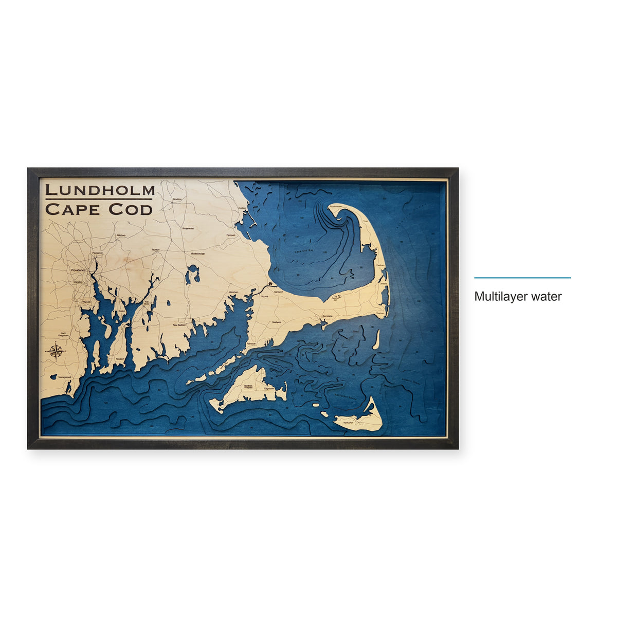 Cape Cod, Massachusetts Wood Map — style-labeled photo [MC20261006 q2599 65ac7c82327a]