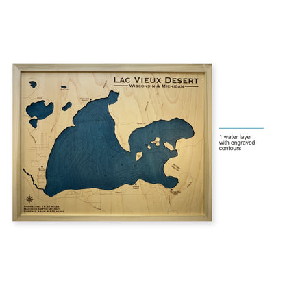 Lac Vieux Desert, Wisconsin and Michigan Wood Map — style-labeled photo [MC20261006 q2609 5b47409989c6]