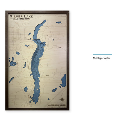Silver Lake, Washington Wood Map — style-labeled photo [MC20261006 q2632 04cb38bca1d0]