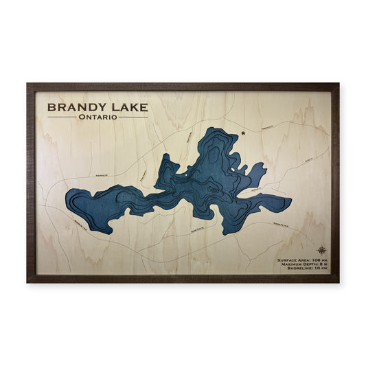 Brandy Lake, Ontario Wood Map — plain-background photo [MC20261006 q2640 4d6341df63e0]