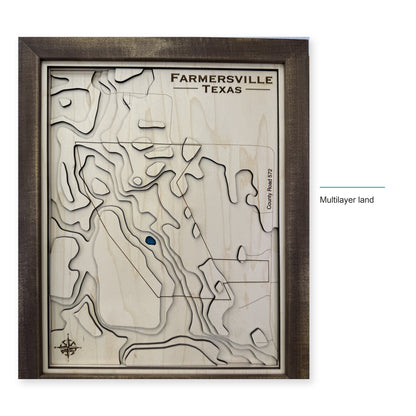 Farmersville, Texas Topographic Wood Map — style-labeled photo [MC20261006 q2666 6e83bcda7be2]