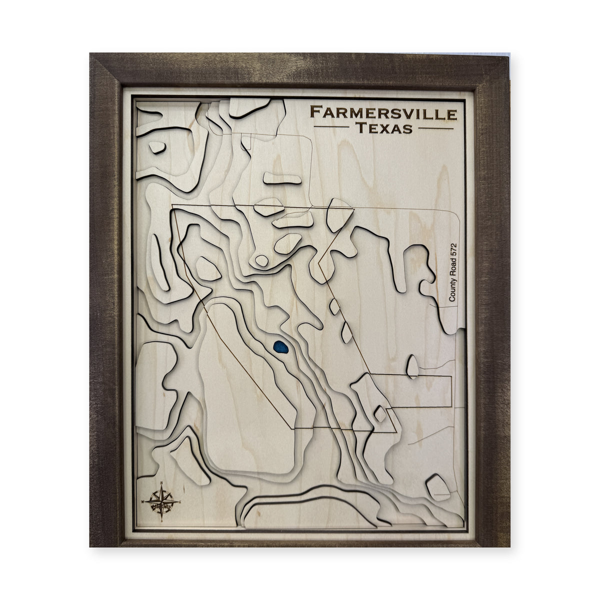 Farmersville, Texas Topographic Wood Map — plain-background photo [MC20261006 q2666 103a5e6e62d3]
