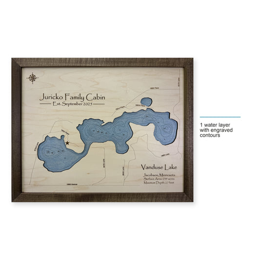 Vanduse Lake, Jacobson, Minnesota Wood Map — style-labeled photo [MC20261006 q2684 2e7e6e8e50c0]