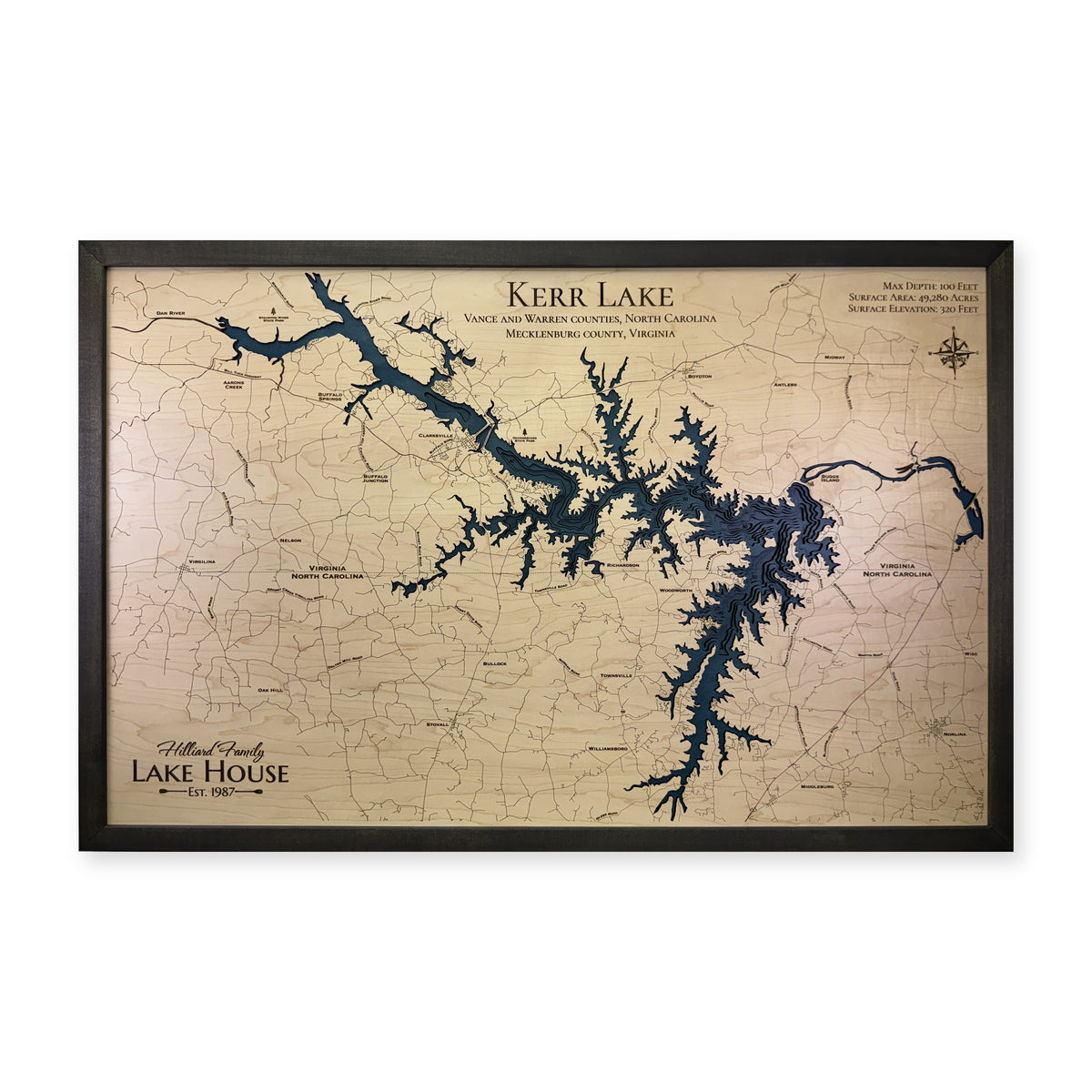 Kerr Lake Hilliard Family Multilayer Wood Map — Multilayer water main photo [MC20261006 q2697 2a9d2a346de4]