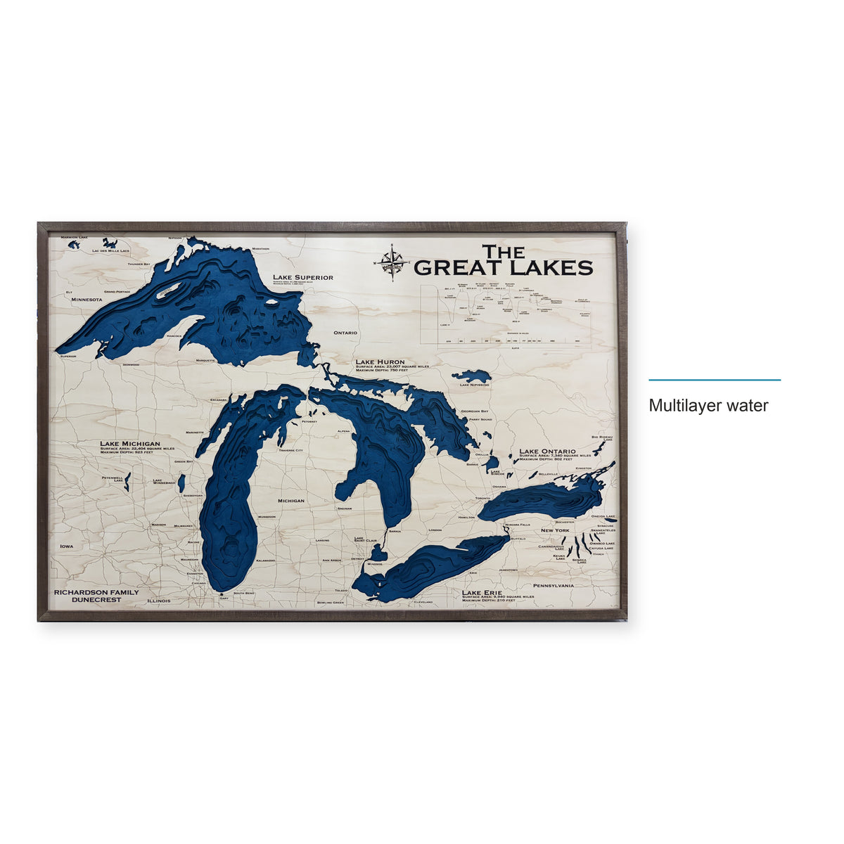 Great Lakes Richardson Family Dunecrest Multilayer Wood Map — style-labeled photo [MC20261006 q2735 7e09b111d194]