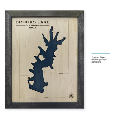 Brooks Lake, Illinois Wood Map — style-labeled photo [MC20261006 q2779 9de42e9fb2a8]