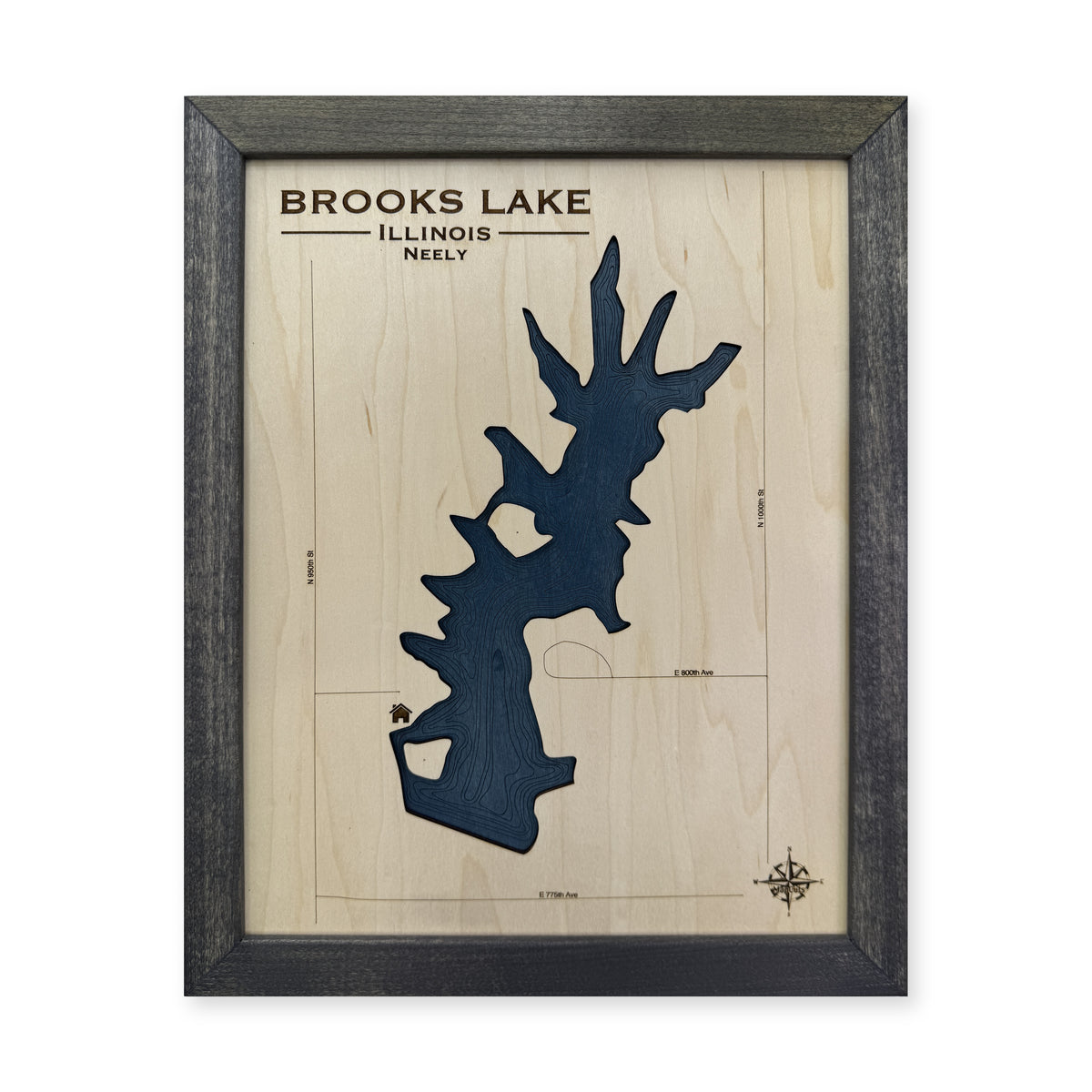 Brooks Lake, Illinois Wood Map — plain-background photo [MC20261006 q2779 181d19d0b4fb]