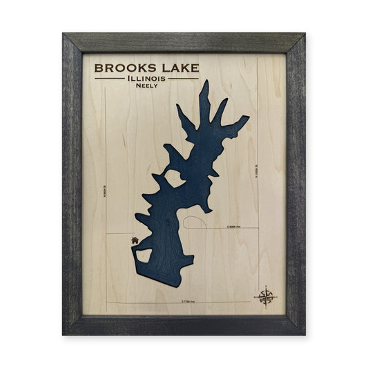 Brooks Lake, Illinois Wood Map — plain-background photo [MC20261006 q2779 181d19d0b4fb]