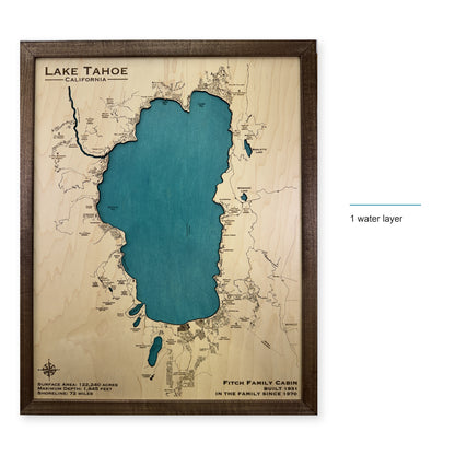 Lake Tahoe California Fitch Family Cabin Single Water Wood Map — style-labeled photo [MC20261006 q2824 330d1adb161e]