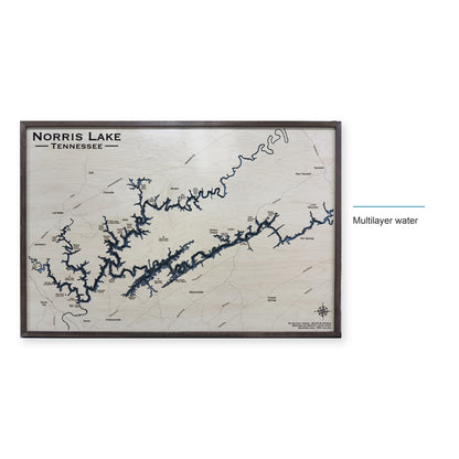 Norris Lake Tennessee Walnut Bold Title Multilayer Wood Map — style-labeled photo [MC20261006 q2840 bae1c736556a]