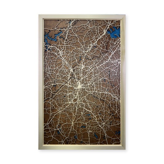 Atlanta Georgia Metro Wood City Map — Layered city map main photo [MC20261006 q2858 e66996231bbd]