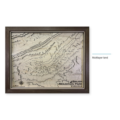 Brush Mountain Park, Virginia Topographic Wood Map — style-labeled photo [MC20261006 q2881 a2ed1fc98c2a]