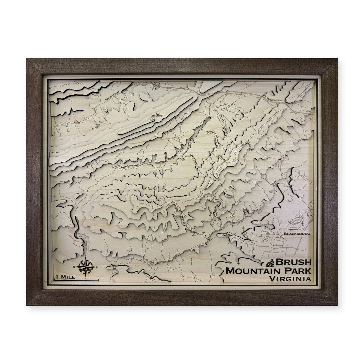 Brush Mountain Park, Virginia Topographic Wood Map — plain-background photo [MC20261006 q2881 2ddc5f1dd104]