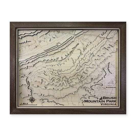 Brush Mountain Park, Virginia Topographic Wood Map — plain-background photo [MC20261006 q2881 2ddc5f1dd104]