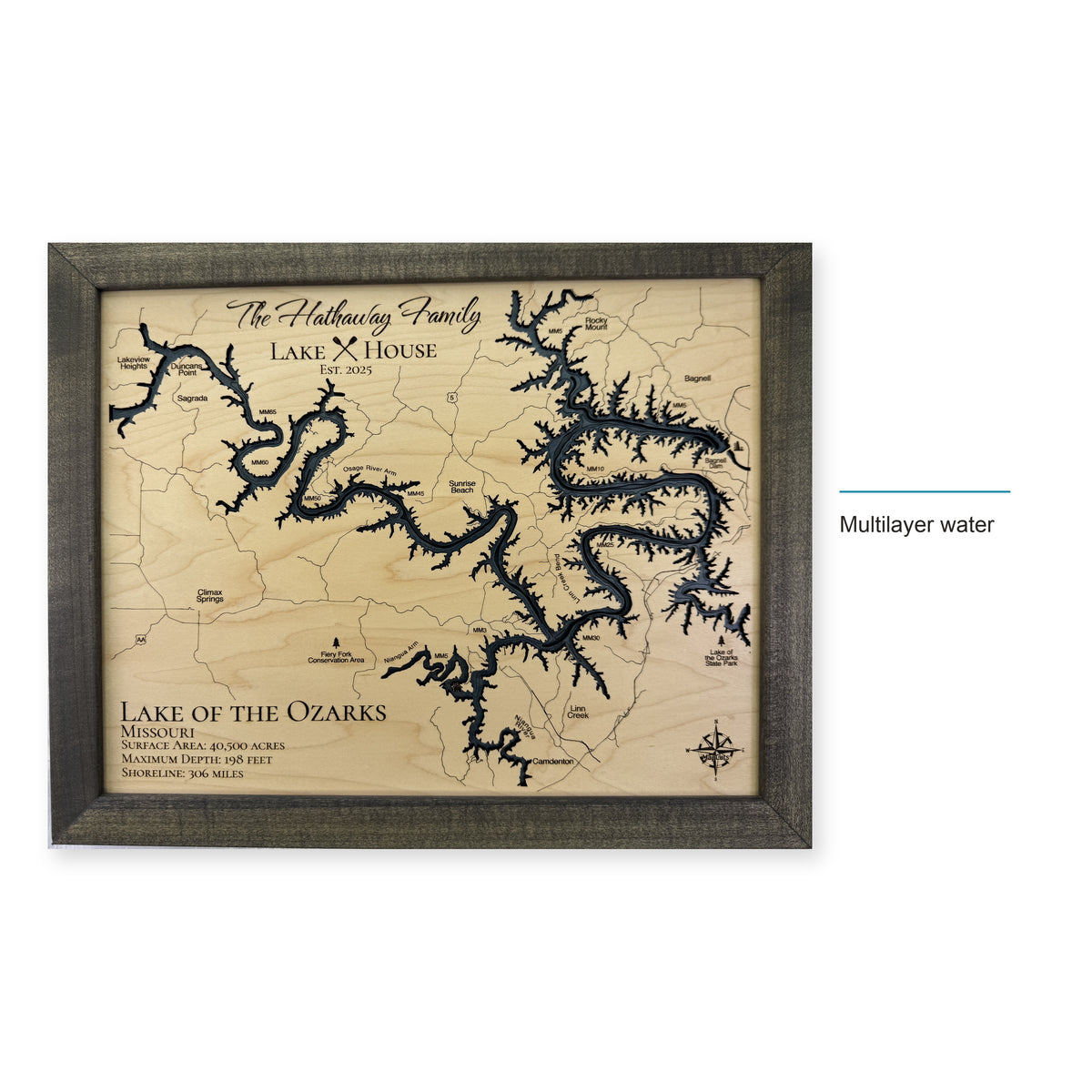 Lake of the Ozarks Missouri Hathaway Family Multilayer Wood Map — style-labeled photo [MC20261006 q2885 6b01f28ca49c]