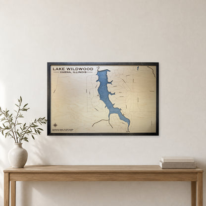 Lake Wildwood, Varna, Illinois Wood Map — room mockup [MC20261006 q2898 072d176b3e4e]