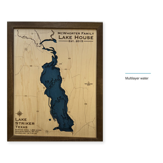 Lake Striker, Texas Wood Map — style-labeled photo [MC20261006 q2910 955989d9fd79]
