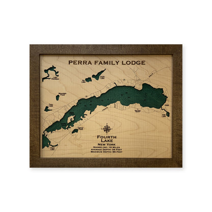 Fourth Lake, New York Wood Map — plain-background photo [MC20261006 q2912 2b394faf90f1]