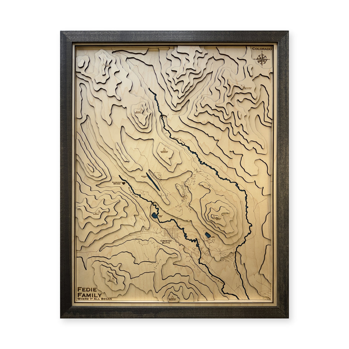 Crested Butte, Colorado Topographic Wood Map — plain-background photo [MC20261006 q2933 db098a104364]