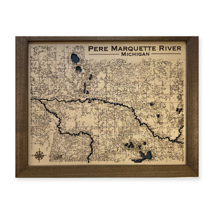 Pere Marquette River, Michigan Wood Map — plain-background photo [MC20261006 q2958 1746f55d6aee]