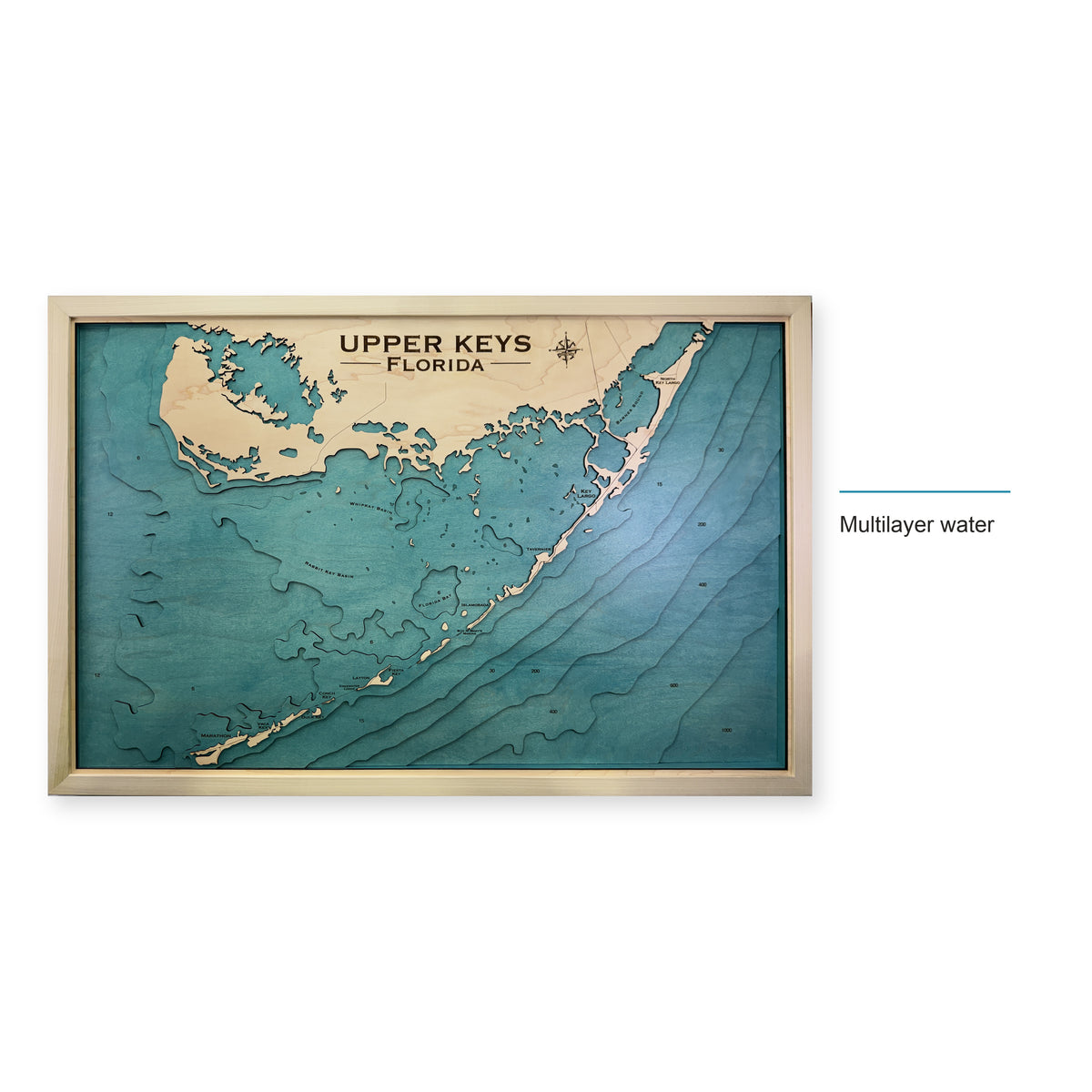Upper Keys Florida Multilayer Wood Map — style-labeled photo [MC20261006 q2982 9fd87bf35c1f]