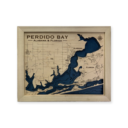 Perdido Bay, Alabama and Florida Wood Map — plain-background photo [MC20261006 q2998 f32f9b633ae1]