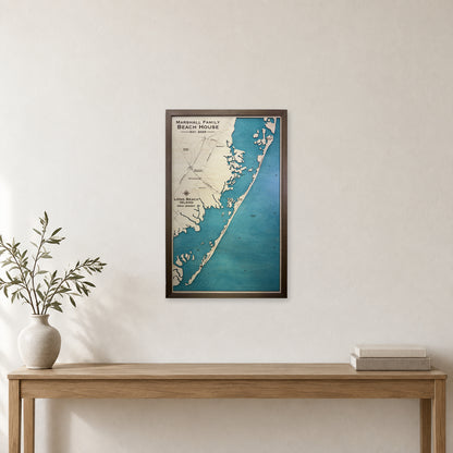 Long Beach Island New Jersey Marshall Family Wood Map — room mockup [MC20261006 q3021 6946df0002c4]