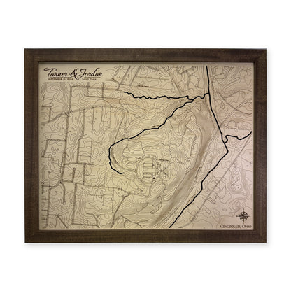 Ault Park, Cincinnati, Ohio Topographic Wood Map — plain-background photo [MC20261006 q3027 ff05271fc3b2]