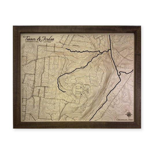 Ault Park, Cincinnati, Ohio Topographic Wood Map — plain-background photo [MC20261006 q3027 ff05271fc3b2]