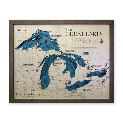 Great Lakes Lambs Family Multilayer Wood Map — Multilayer water main photo [MC20261006 q3067 04fe1799e107]