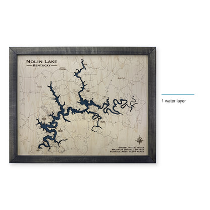 Nolin Lake Kentucky Charcoal Wood Map — style-labeled photo [MC20261006 q3094 1934e9022f08]