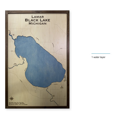 Black Lake, Michigan Wood Map — style-labeled photo [MC20261006 q3143 27b9fd607a03]