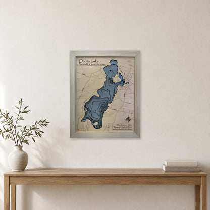 Onota Lake, Pittsfield, Massachusetts Wood Map — room mockup [MC20261006 q3194 c0d21299e623]