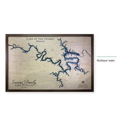 Lake of the Ozarks Sessions Family Multilayer Wood Map — style-labeled photo [MC20261006 q3211 50e3e5f55461]