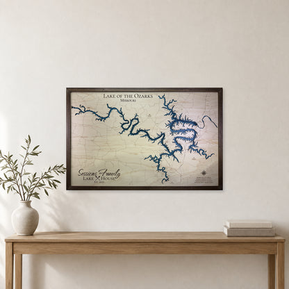 Lake of the Ozarks Sessions Family Multilayer Wood Map — room mockup [MC20261006 q3211 eeda76787aa1]