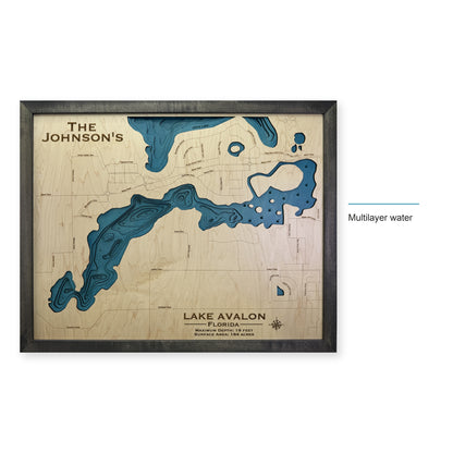 Lake Avalon Florida Johnson Family Multilayer Wood Map — style-labeled photo [MC20261006 q3221 88da8bc9cbcc]
