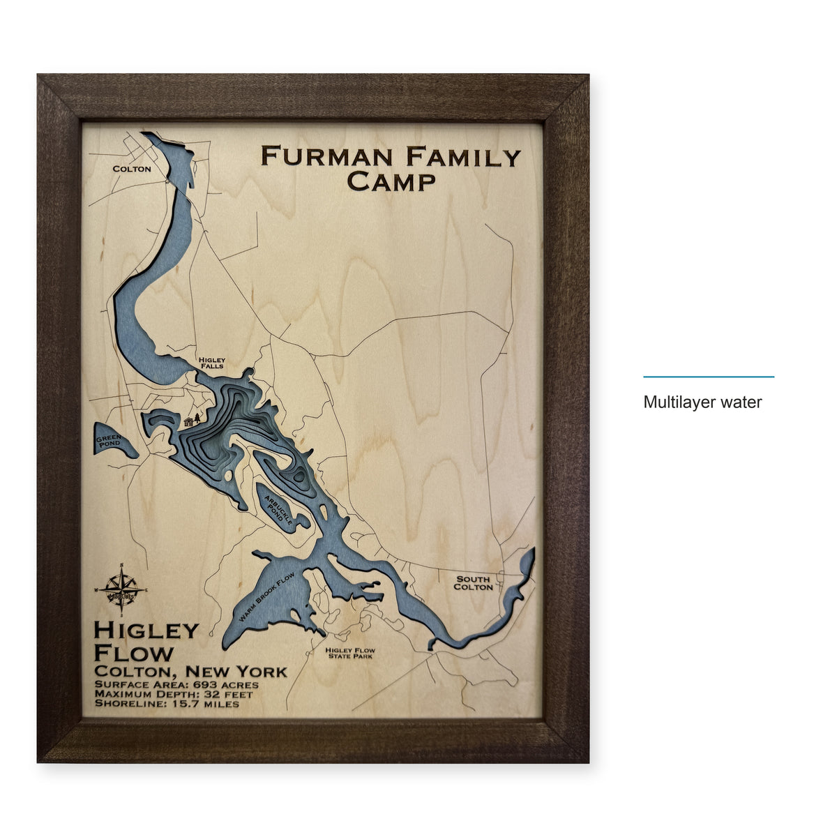 Higley Flow, Colton, New York Wood Map — style-labeled photo [MC20261006 q3223 6283e04f6be1]
