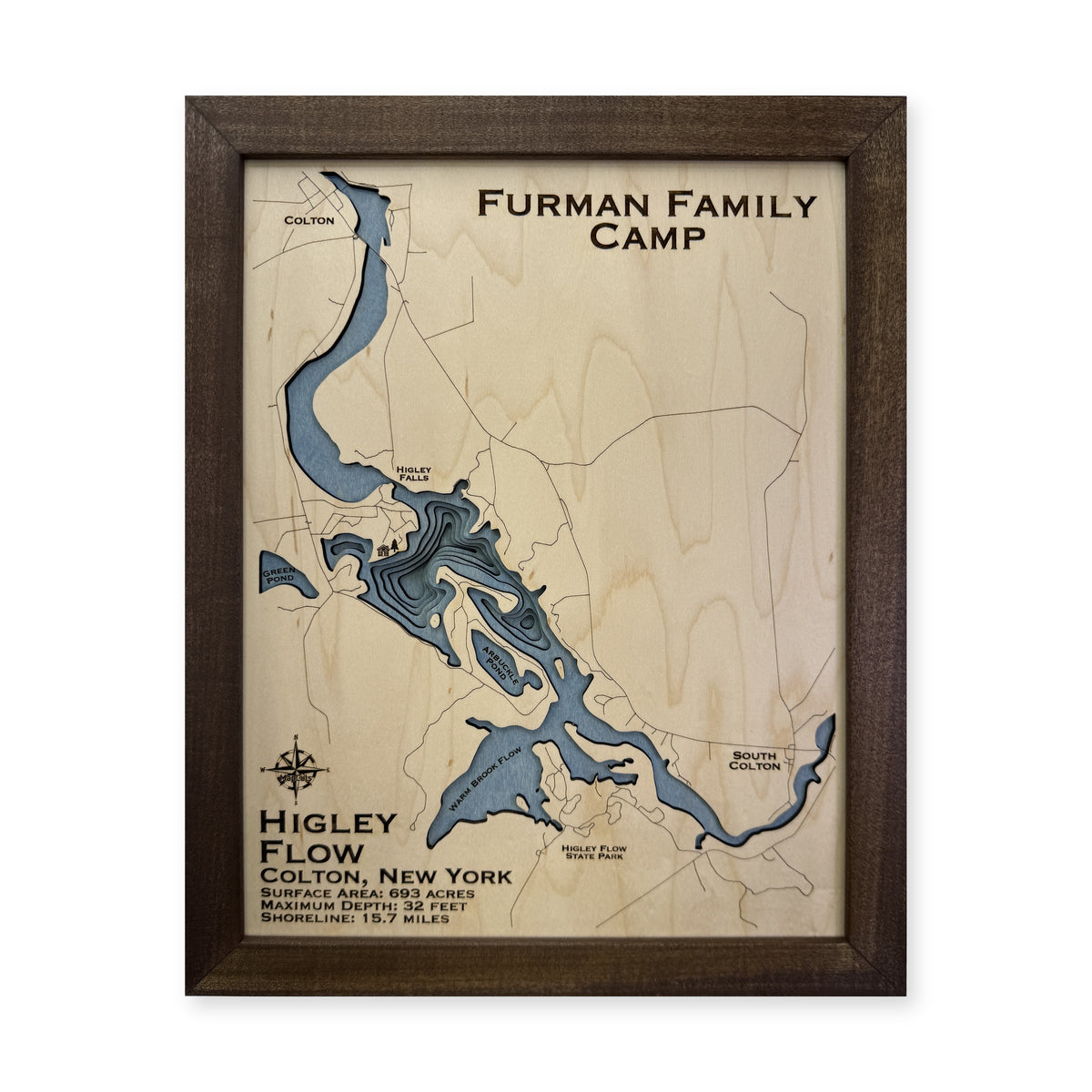Higley Flow, Colton, New York Wood Map — plain-background photo [MC20261006 q3223 b71c7ffae6e6]
