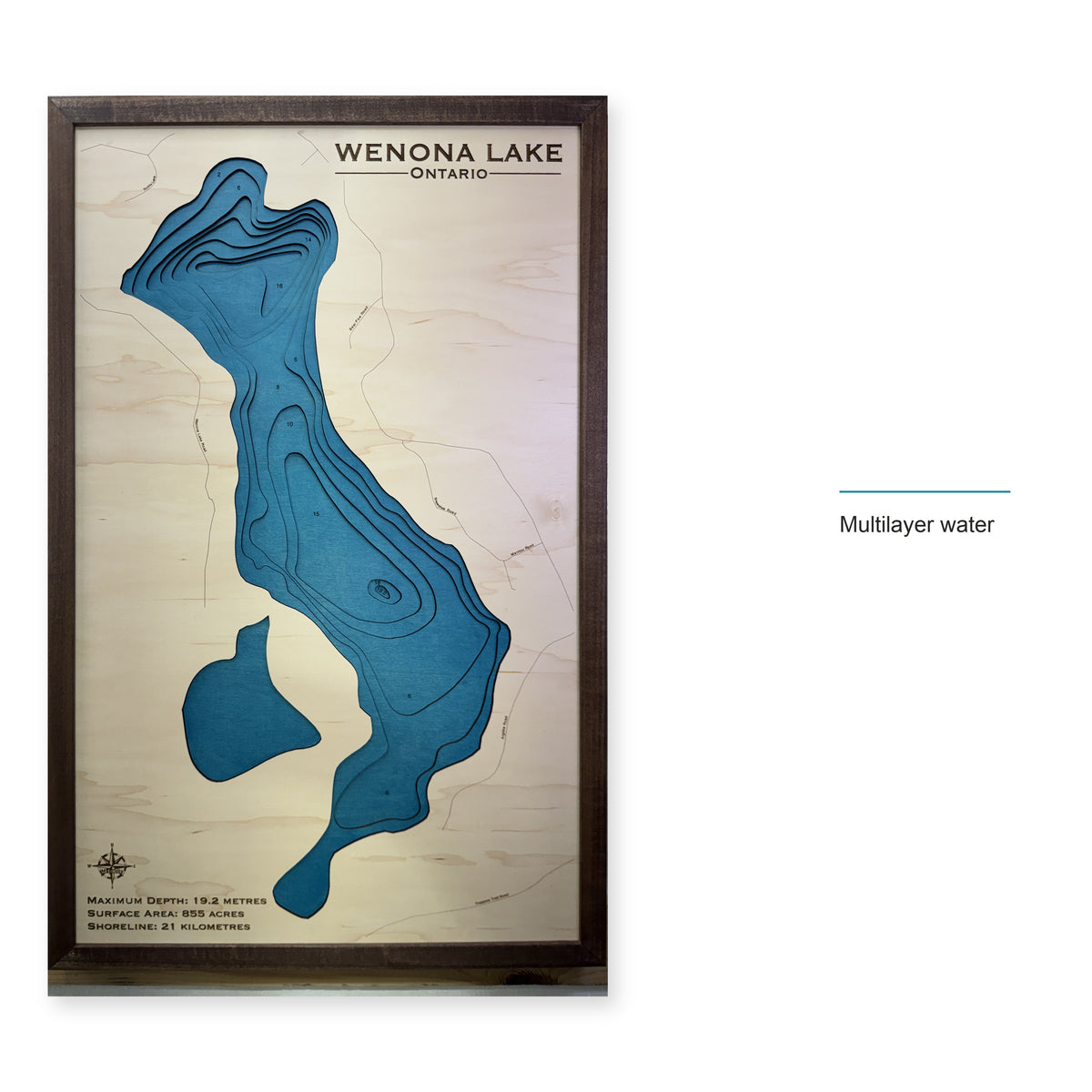 Wenona Lake, Ontario Wood Map — style-labeled photo [MC20261006 q3226 a5e7aaeeb062]
