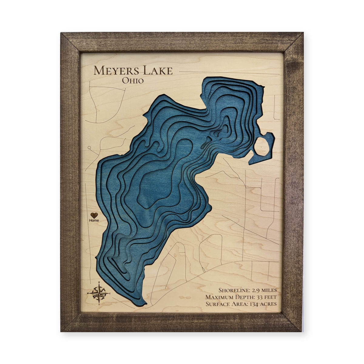 Meyers Lake, Ohio Wood Map — plain-background photo [MC20261006 q3233 ea0a5ccca203]