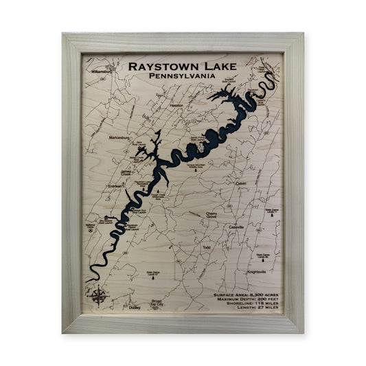 Raystown Lake Pennsylvania Natural Multilayer Wood Map — Multilayer water main photo [MC20261006 q3240 56cd123674a5]