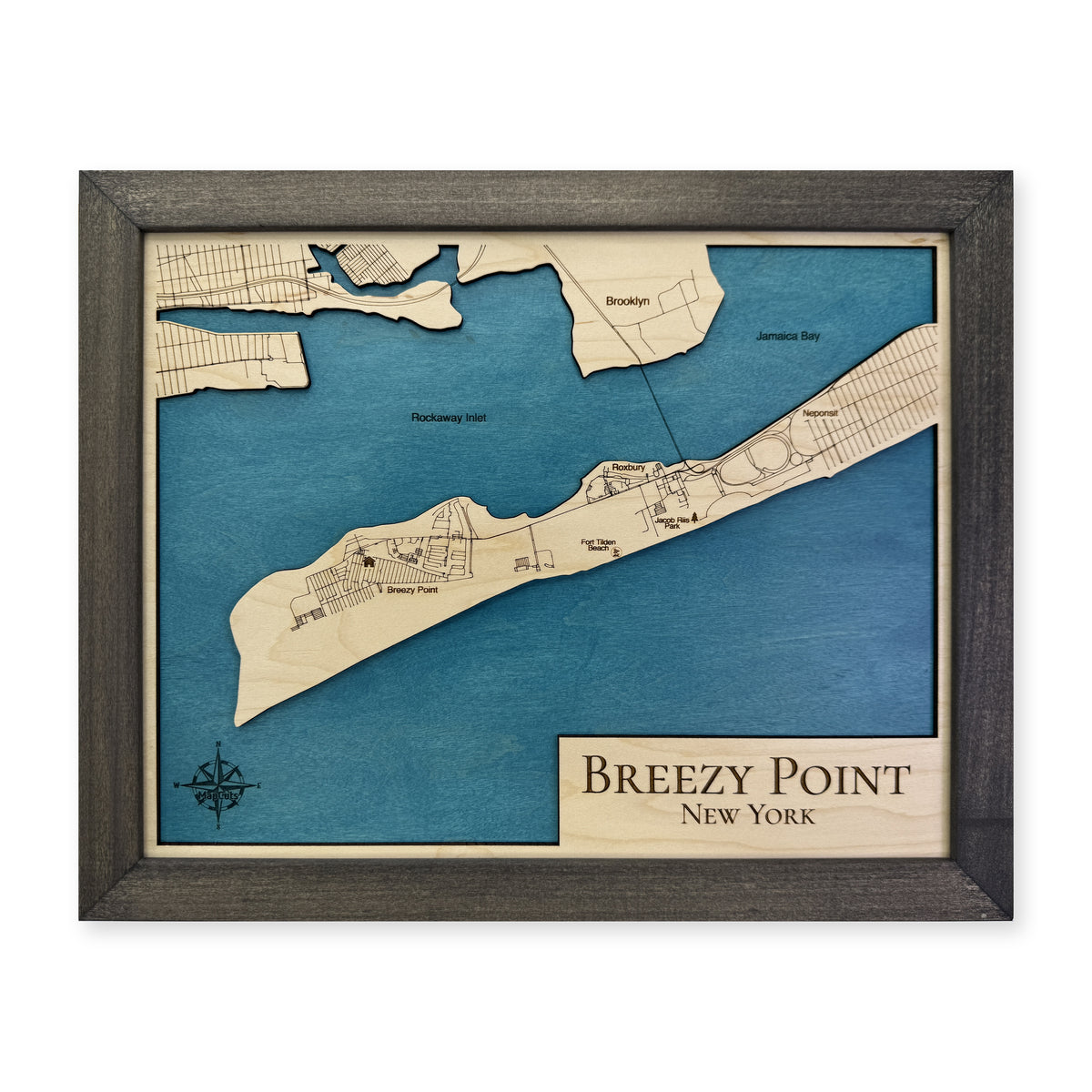 Breezy Point, New York Wood Map — plain-background photo [MC20261006 q3242 bd7ebbd55e24]