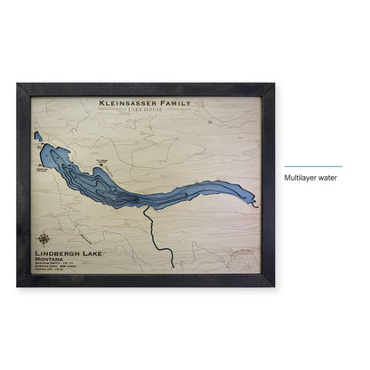 Lindbergh Lake, Montana Wood Map — style-labeled photo [MC20261006 q3256 f907f7914ebe]