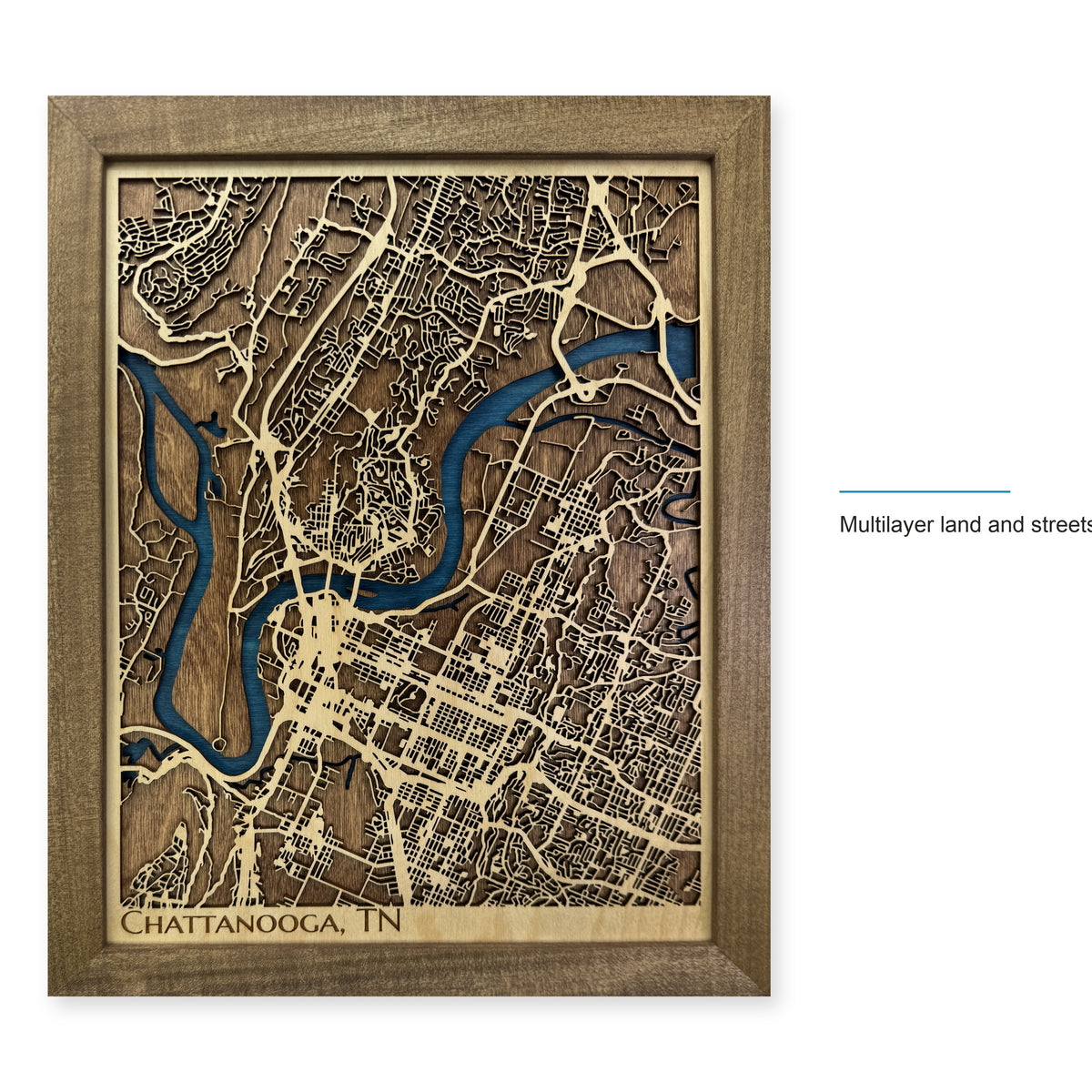 Chattanooga Tennessee Walnut Layered City Wood Map — style-labeled photo [MC20261006 q3302 d860c3b45ef8]