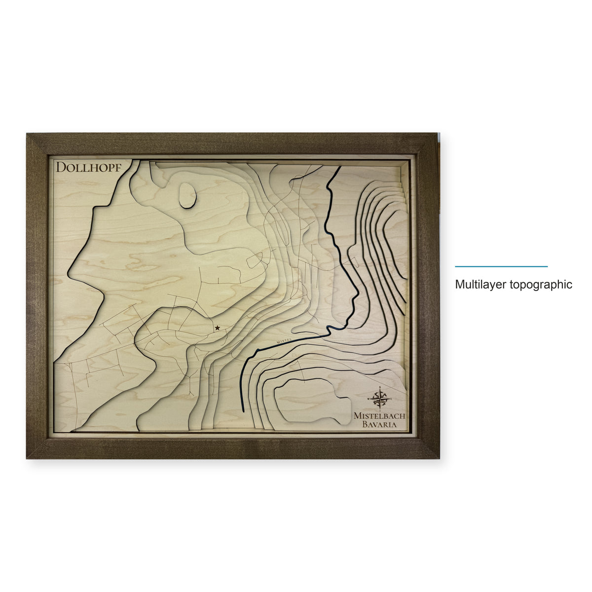 Mistelbach, Bavaria Topographic Wood Map — style-labeled photo [MC20261006 q3403 c3d07fdb8885]