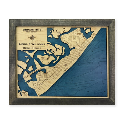 Brigantine, New Jersey Wood Map — plain-background photo [MC20261006 q3420 379ba8043598]