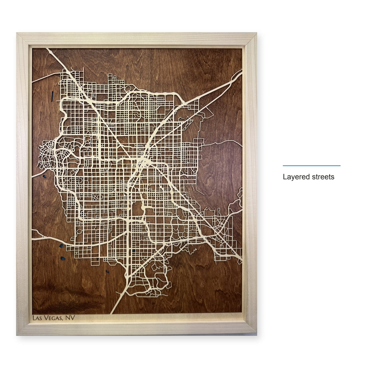 Las Vegas, Nevada Wood City Map — style-labeled photo [MC20261006 q3448 b4170e872a13]