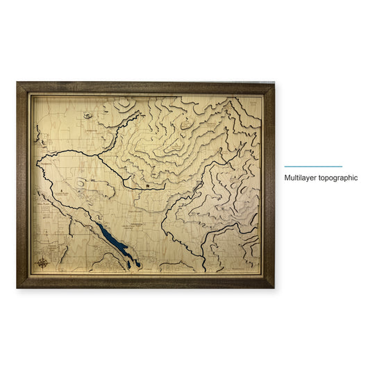 Camas and Washougal, Washington Topographic Wood Map — style-labeled photo [MC20261006 q3452 5d499b3193fd]