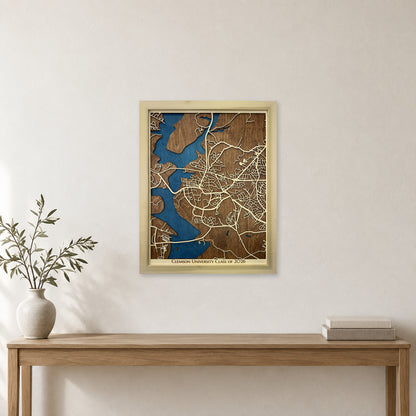Clemson, South Carolina Wood City Map — room mockup [MC20261006 q3474 6b363d3c7f06]